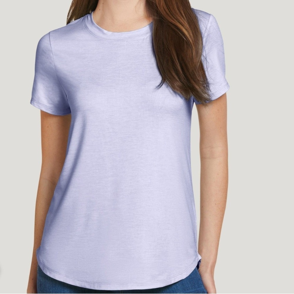 Jockey Women's Size Medium Soft Performance Tee Light Purple Heathered Crewneck
